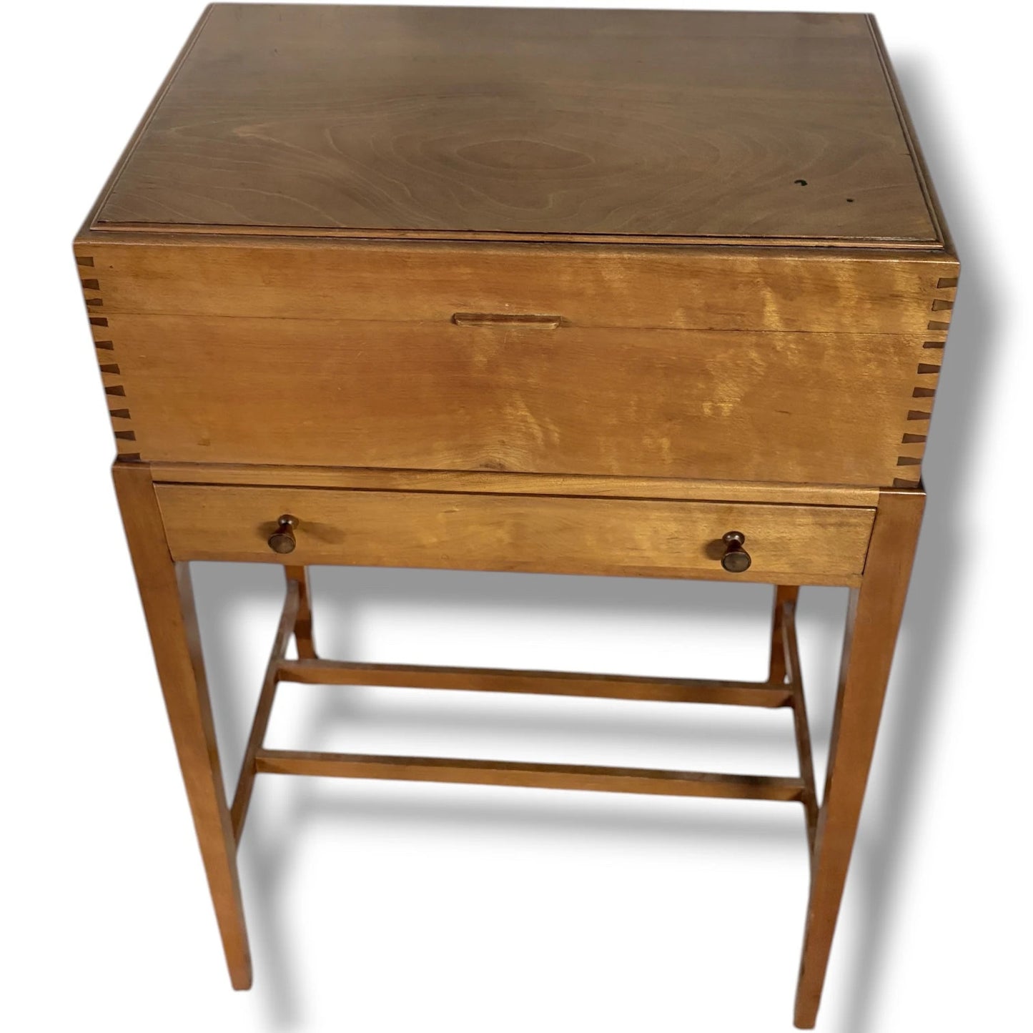 Mid Century Storage Table - Lift Top Utility Side Table with Drawer