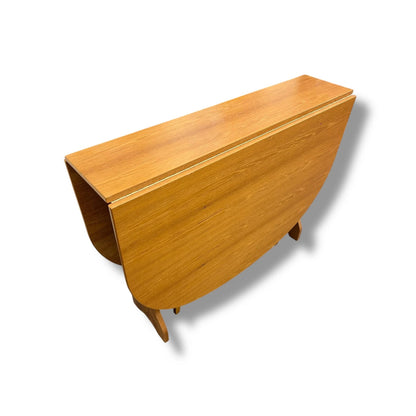 Mid Century Modern Teak Gateleg Ovular Extendable Drop Leaf Dining Table