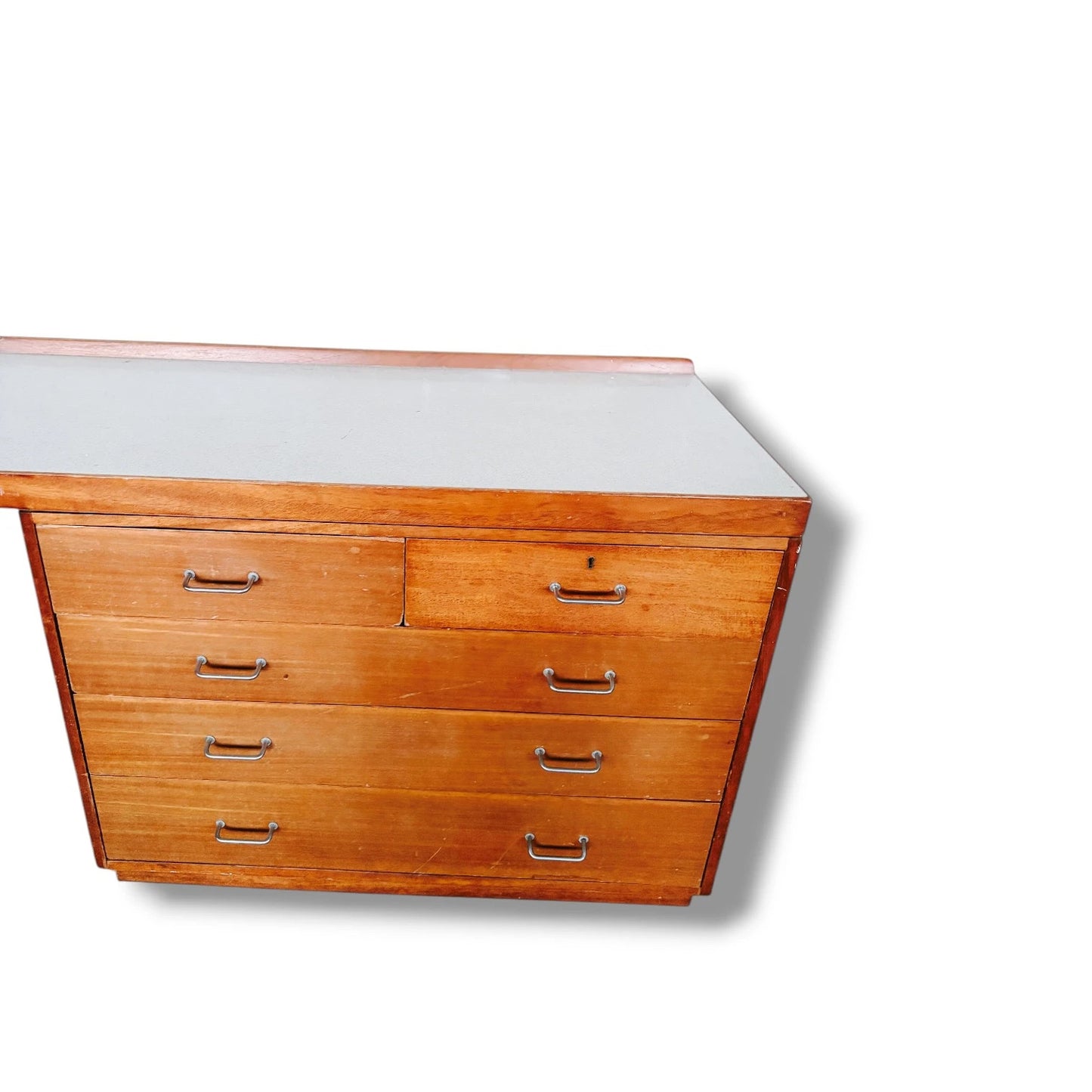Remploy MOD Desk – Mid-Century Teak & Formica British Utility Office Desk
