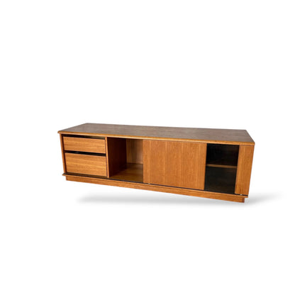 Mid Century German Teak & Glass Media Unit / TV Stand