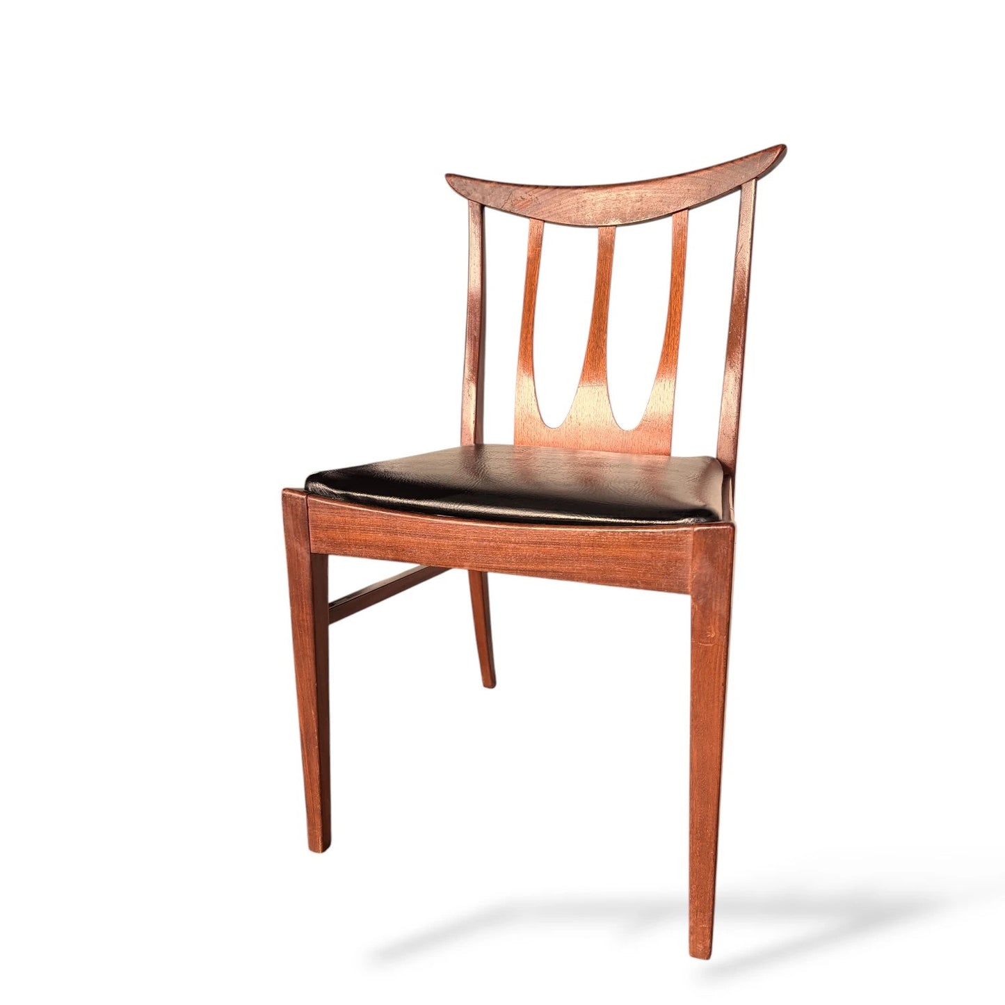 Vintage G Plan Brasilia Dining Chair – Mid-Century Teak & Black Vinyl