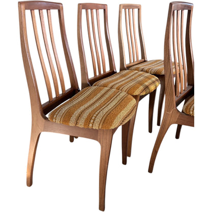 Mid Century Dining Chairs - Nathan Set of Four High Back Teak Chairs