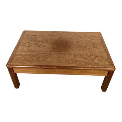 Mid Century Teak Table – Vintage Danish Style Low Profile Coffee Table