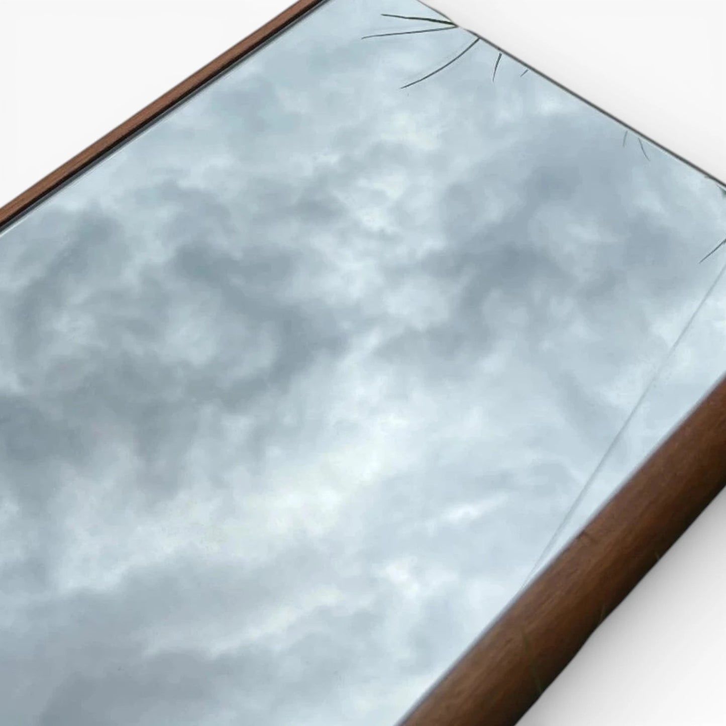 Mid Century Teak Mirror - Danish Rectangular Wall Mounted Vintage Mirror