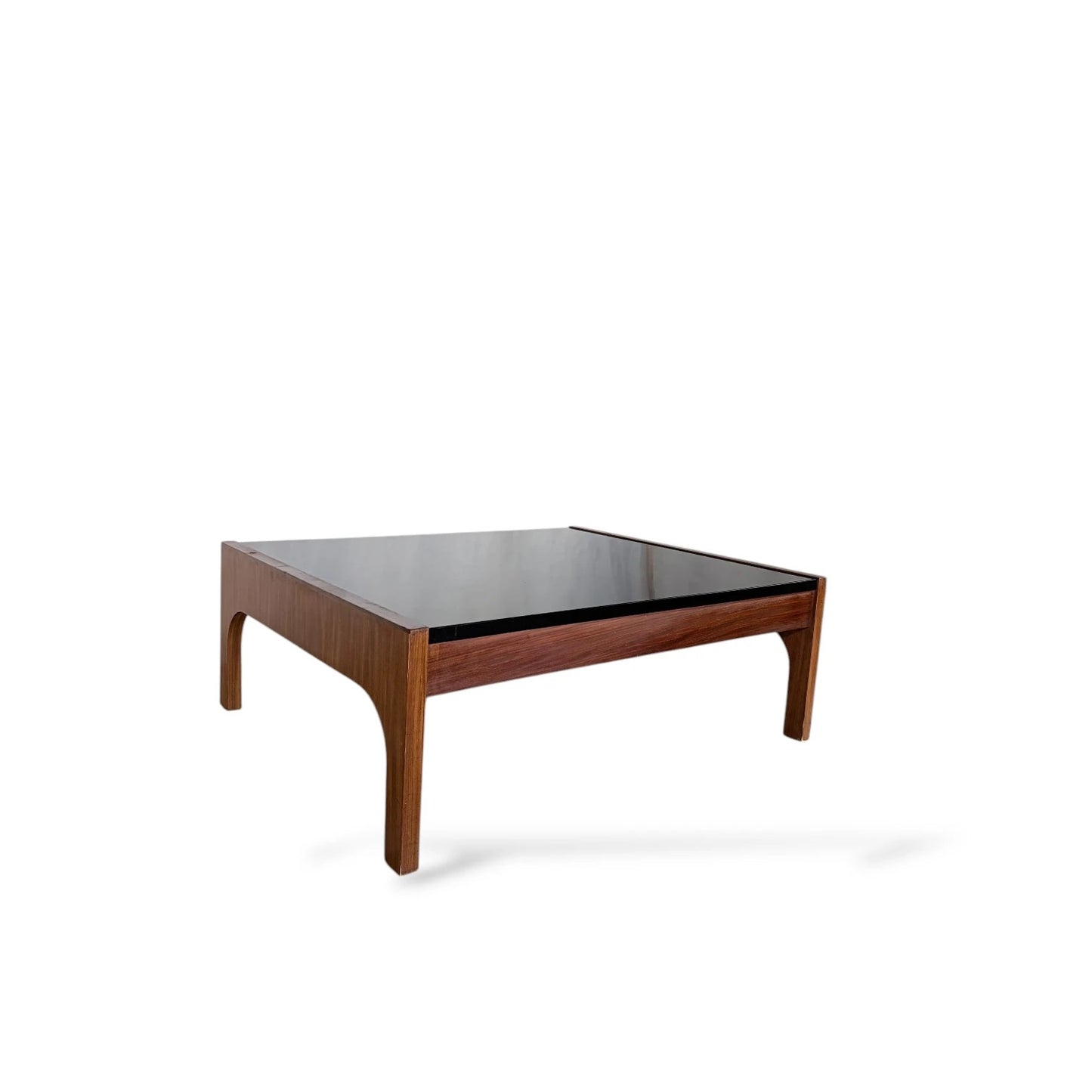 Guy Rogers Teak & Black Formica Coffee Table | Mid-Century Modern Square Table