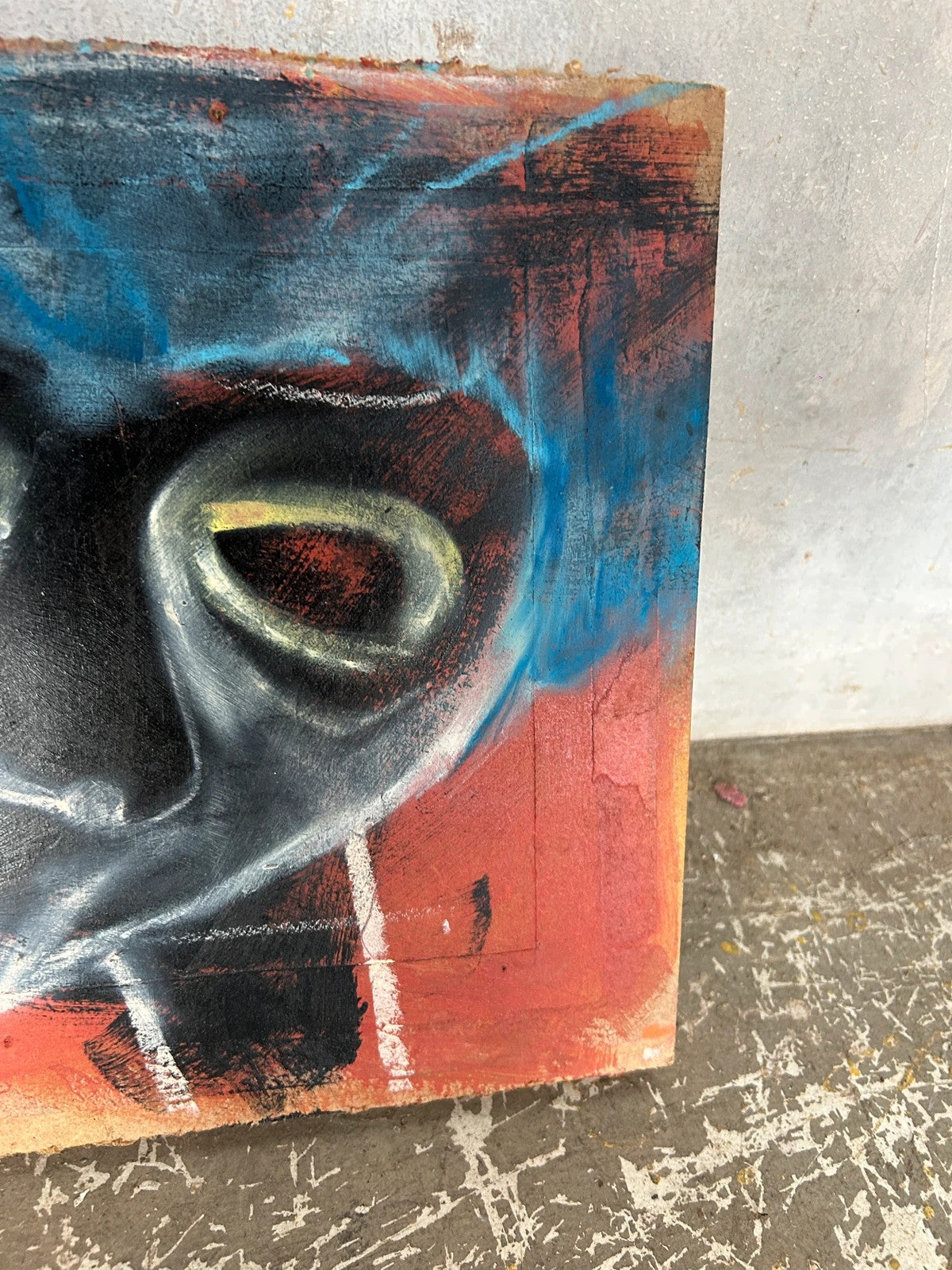 Neo-Expressionist Abstract Portrait Painting | Basquiat Style Vintage Art