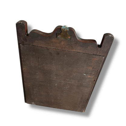 Antique French Wall Mirror - Carved Dark Oak Frame | Vintage Decorative Glass