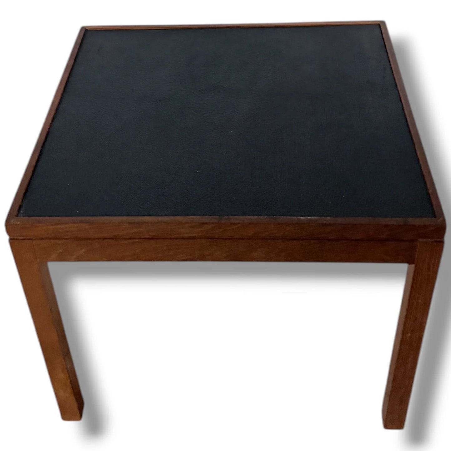 Mid Century Side Table – Vintage Turntable Stand with Black Inset Top