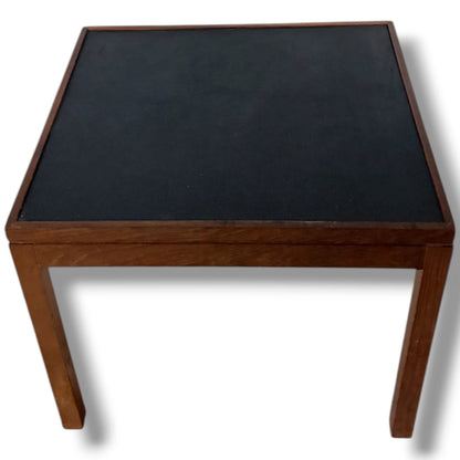 Mid Century Side Table – Vintage Turntable Stand with Black Inset Top