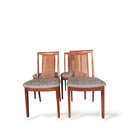 Set of 4 Vintage G Plan Teak Dining Chairs – Mid-Century Modern Cane Back