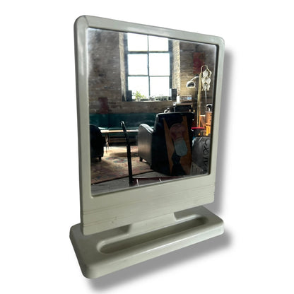 Vintage 1980s Mint Green Plastic Table Mirror – Retro Vanity Mirror with Stand