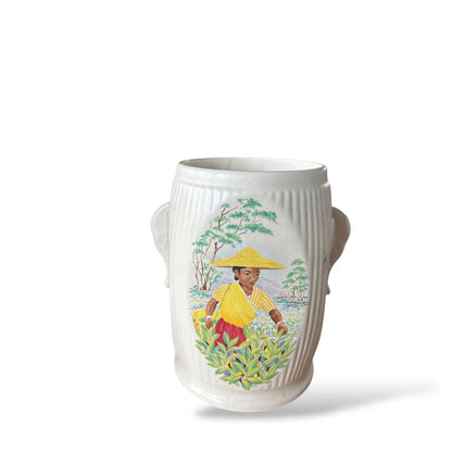 Pair of Vintage SylvaC Tea Caddies – Ribbed Pottery Jars