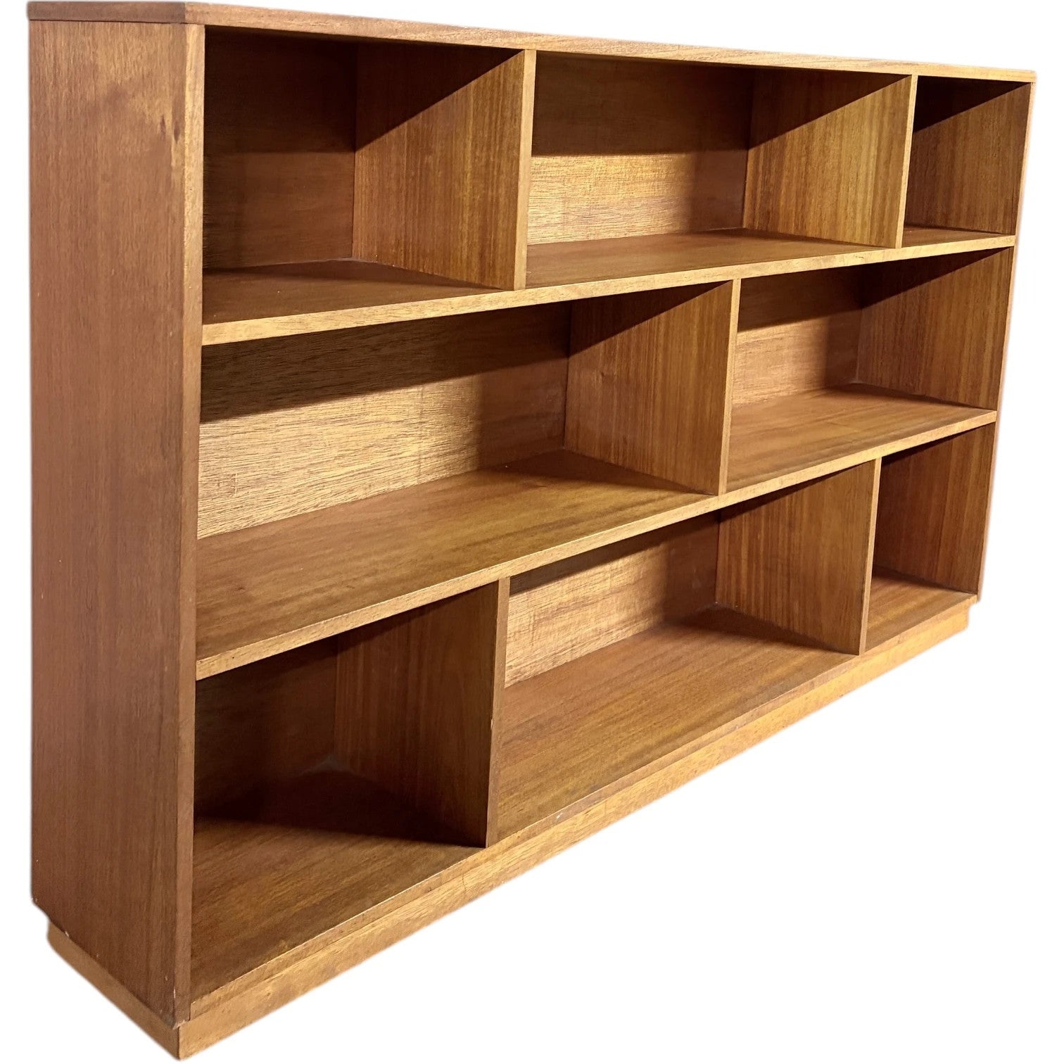 Mid Century Teak Bookcase – Danish Horizontal Shelf With Open Compartments — view 6