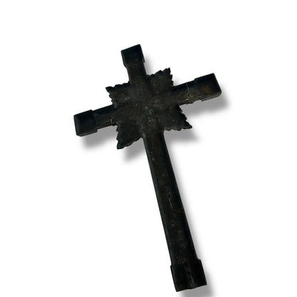 Vintage 1950s French Brass Crucifix | Art Deco Jesus Christ Wall Cross