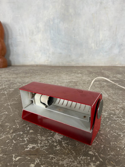 Mid Century Modern Red Metal German Folding Table Lamp