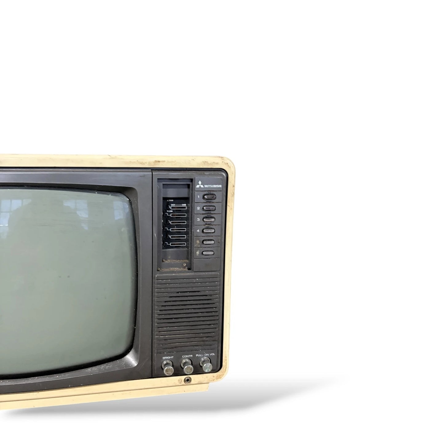 Vintage Mitsubishi Portable Television – 1970s CRT TV, Untested, Film/Display Prop