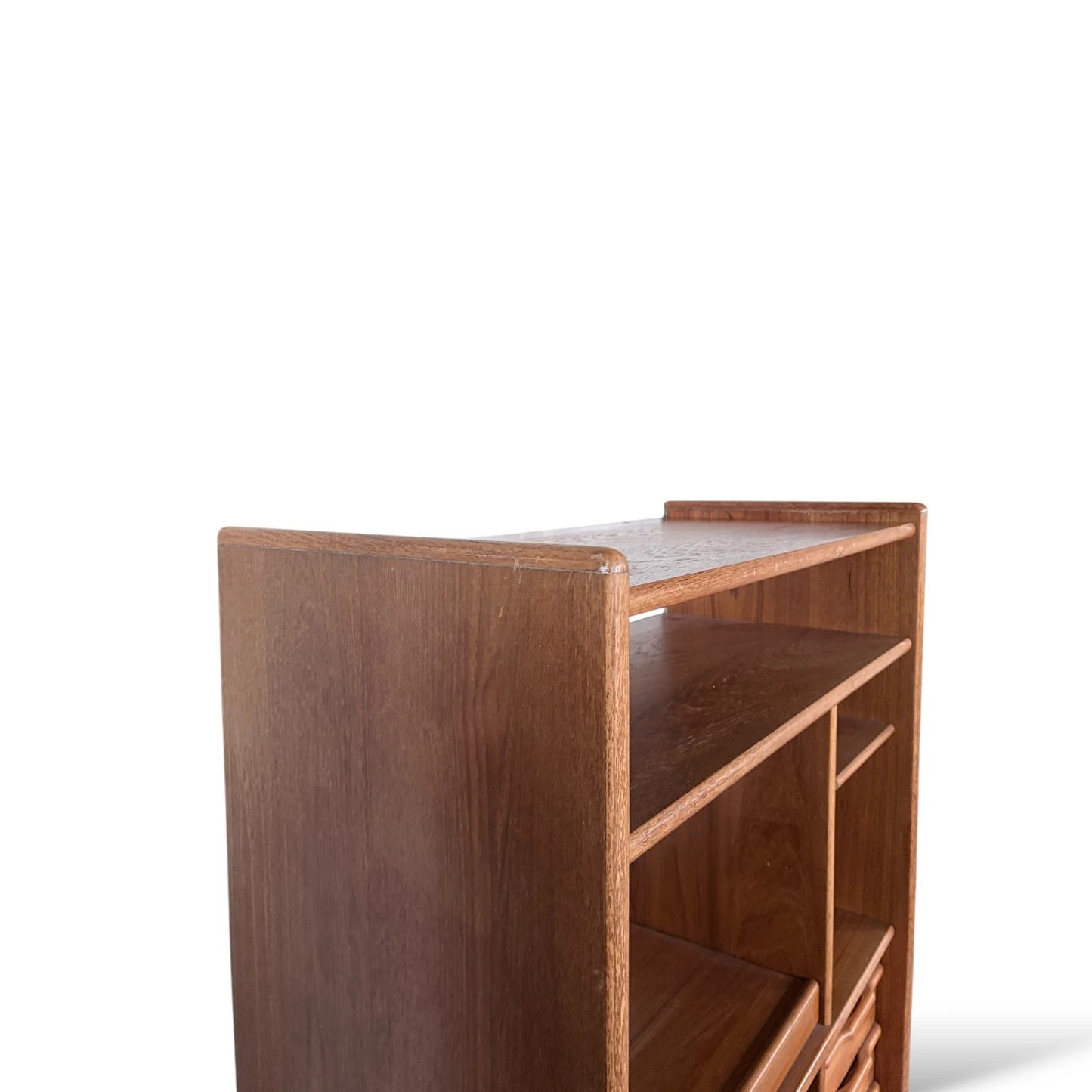 German Retro Media Unit | 1960s Modular Teak Shelving | Mid-Century Storage