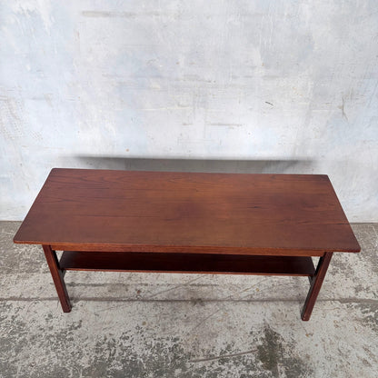 Mid Century Teak Coffee Table with Undershelf Storage