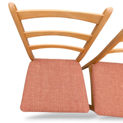 Set of 4 Mid-Century Beech Ladder Back Dining Chairs
