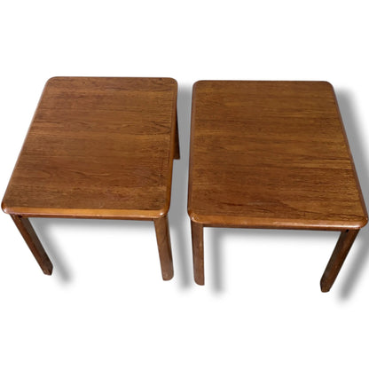 Danish Teak Side Tables - Compact Mid Century Scandinavian Occasional Tables