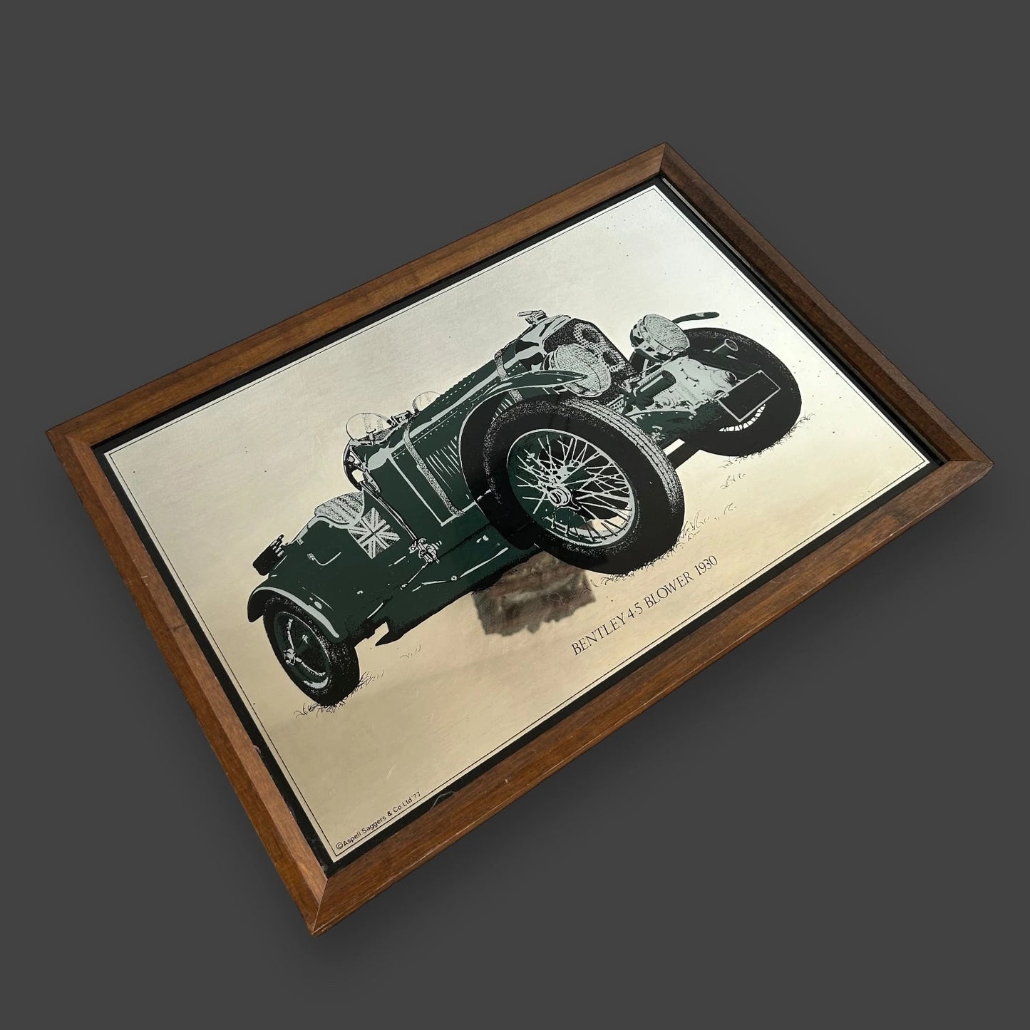 Vintage 1970s Bentley Car Wall Mirror