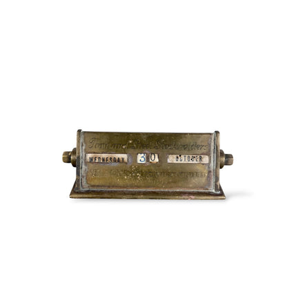 Vintage Brass Perpetual Desk Calendar – Wilsons Iron & Steel Stockholders Industrial