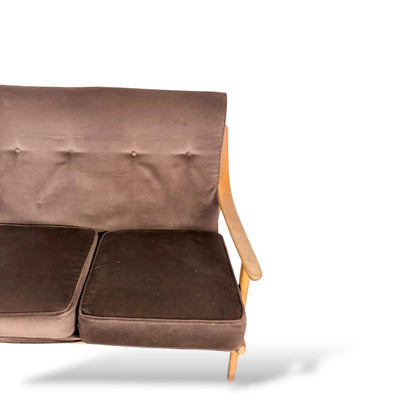 Swedish Beech Two-Seater Sofa – Mid-Century Scandinavian Design