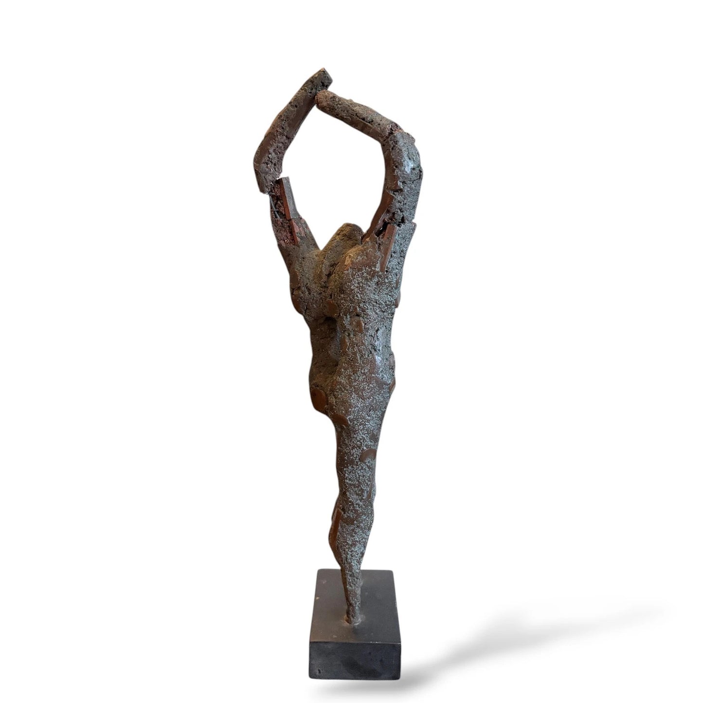 Abstract Oxidised Copper Sculpture – Mid-Century Modern Brutalist Figure