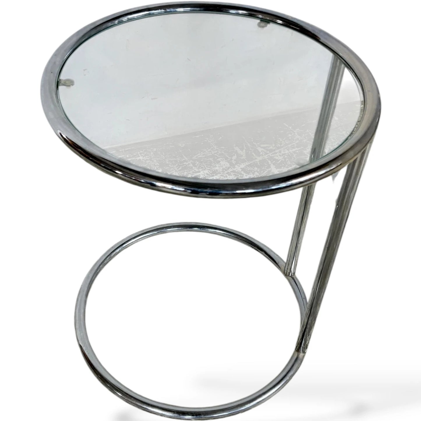 Italian Chrome Bedside Tables – Mid-Century Modern Glass Top Side Tables — view 6