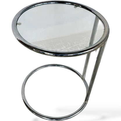 Italian Chrome Bedside Tables – Mid-Century Modern Glass Top Side Tables — view 6