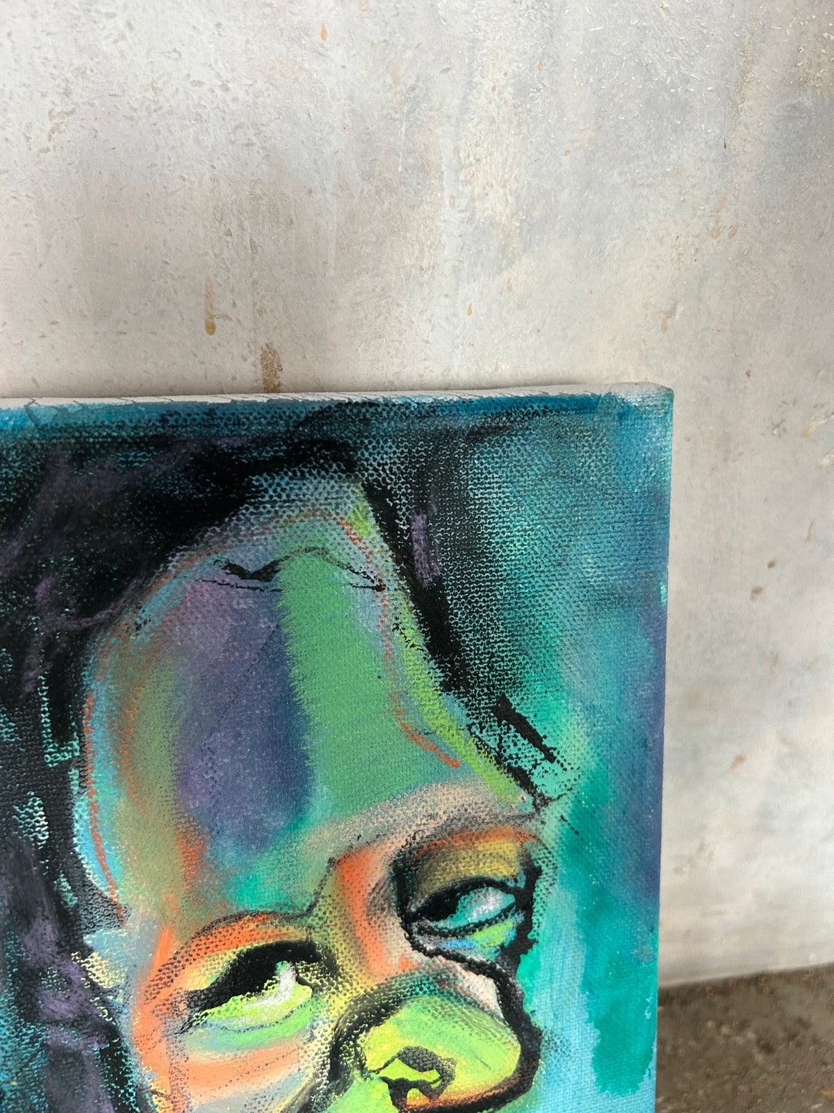 Neo-Expressionist Portrait Painting | Vintage Outsider Art on Canvas