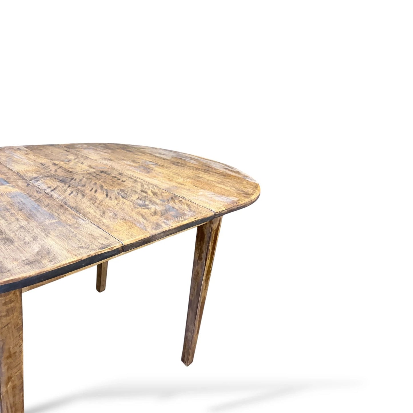 Rustic Distressed Extending Dining Table | Vintage Farmhouse Drop-Leaf Table