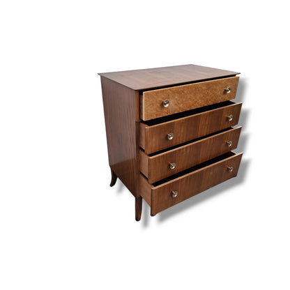Mid-Century Chest Drawers – Vintage Dresser with Walnut & Bird’s Eye Maple Veneer