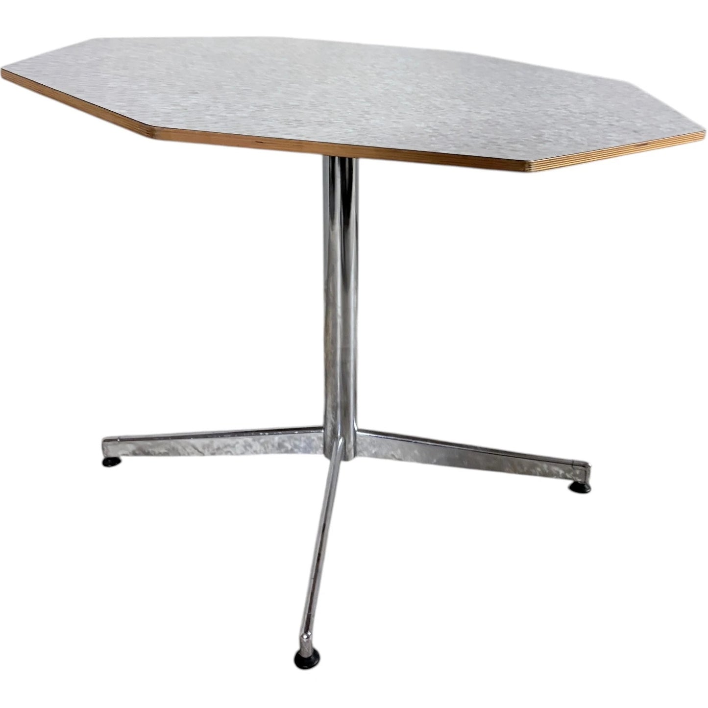 Mid Century Dining Table - Octagonal Formica Kitchen Table with Chrome Base