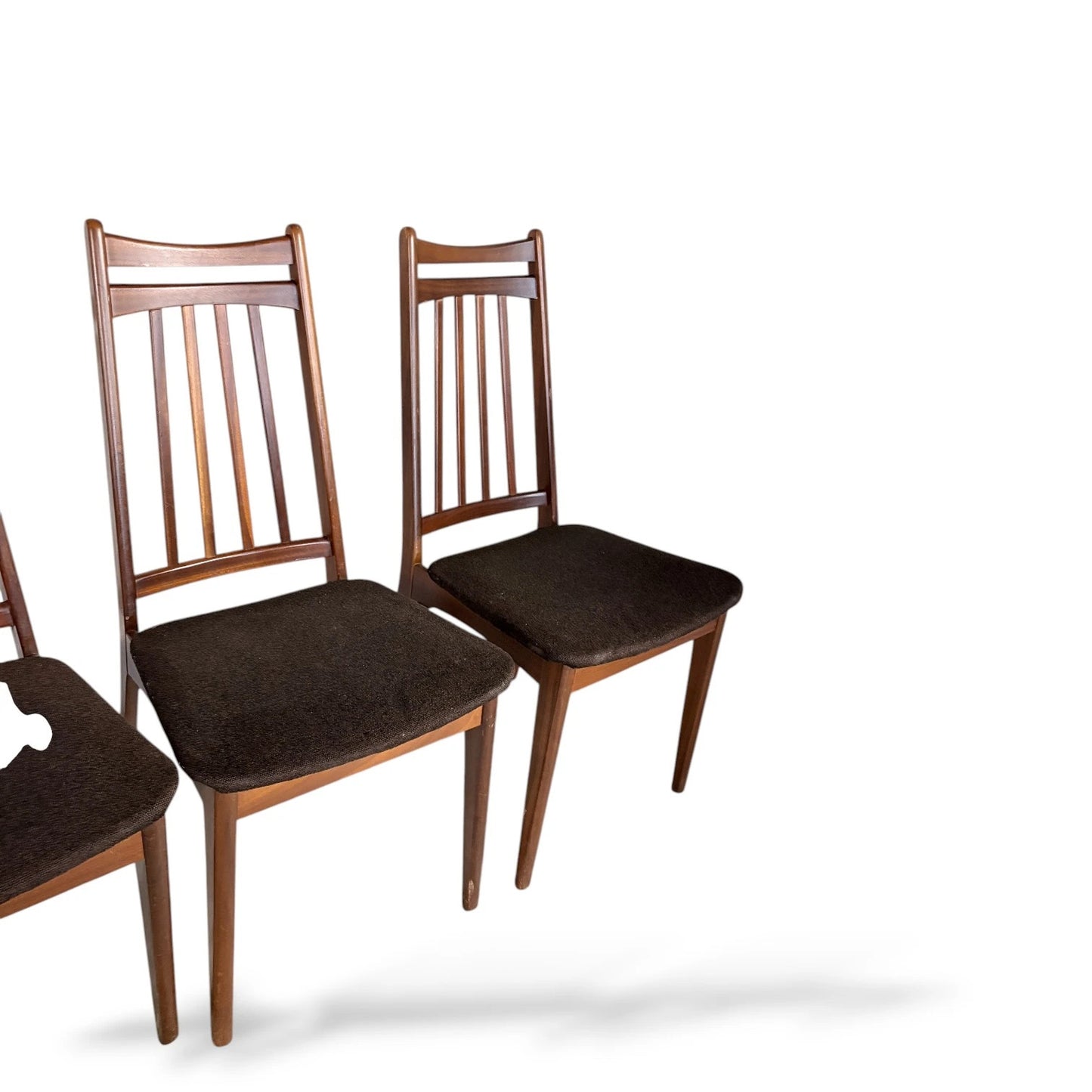 Set of 4 Elliott’s of Newbury High Back Teak Dining Chairs – Mid-Century