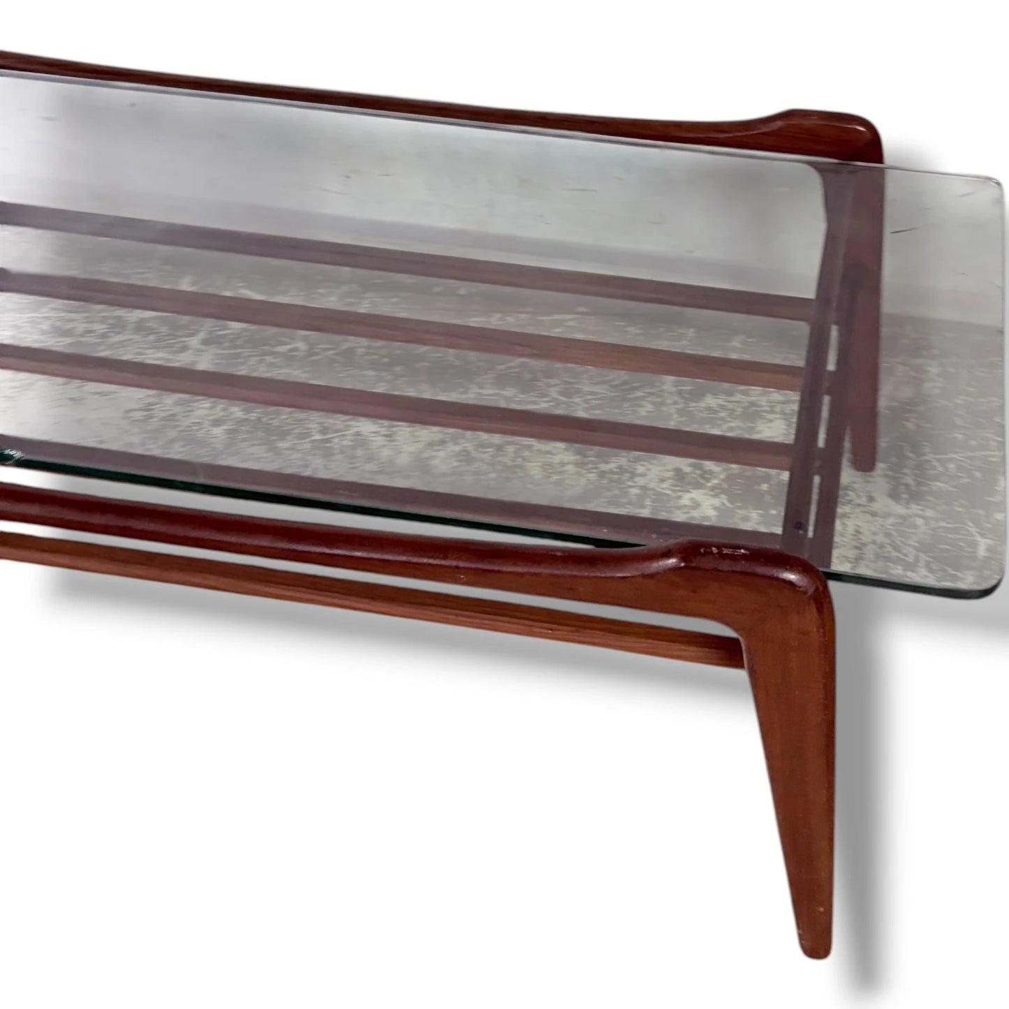 Mid Century Coffee Table – G Plan Vintage Glass Top Table with Teak Frame