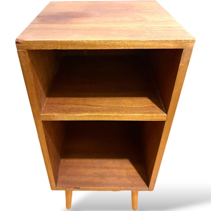 Mid Century Teak Bedside | Compact Nightstands with Open Shelf Storage