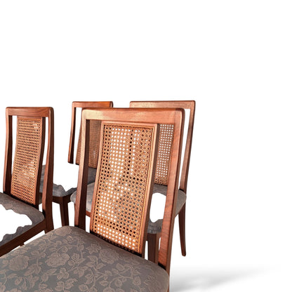 Set of 4 Vintage G Plan Teak Dining Chairs – Mid-Century Modern Cane Back