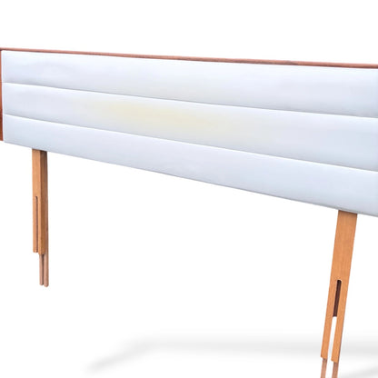 Mid-Century Teak Headboard with Floating Bedside Cabinets by Slumberland