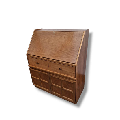 Teak Writing Bureau – Mid Century Desk | Drop Front Vintage Teak Desk