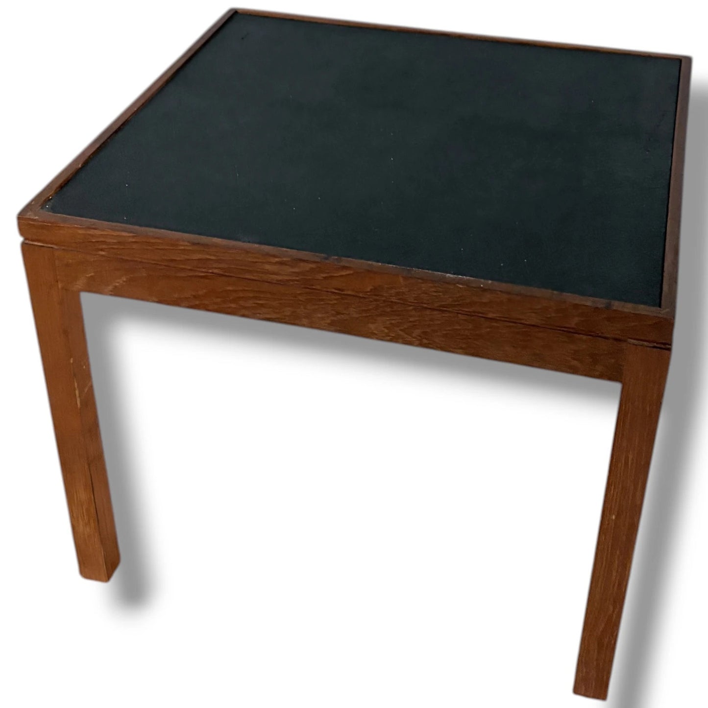 Mid Century Side Table – Vintage Turntable Stand with Black Inset Top