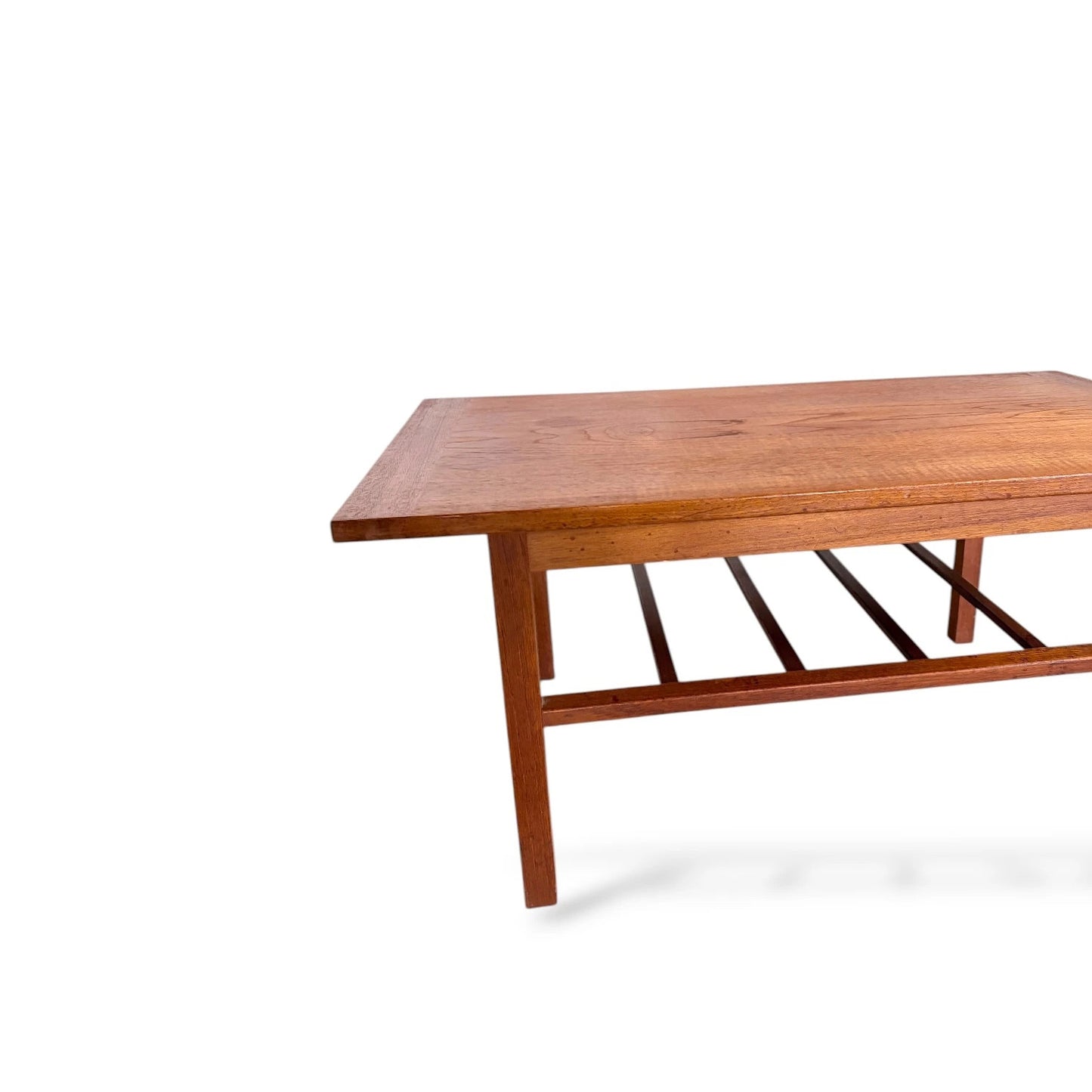 Danish Teak Coffee Table – Mid-Century Modern with Magazine Shelf