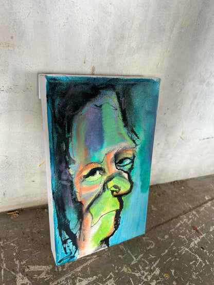 Neo-Expressionist Portrait Painting | Vintage Outsider Art on Canvas