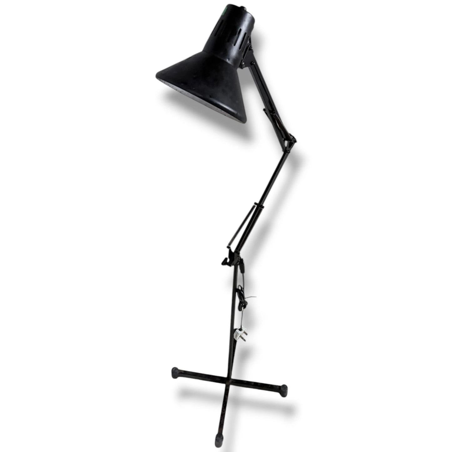 Vintage Anglepoise Lamp – Adjustable Articulated Arm Floor Lamp with Weighted Cross Base