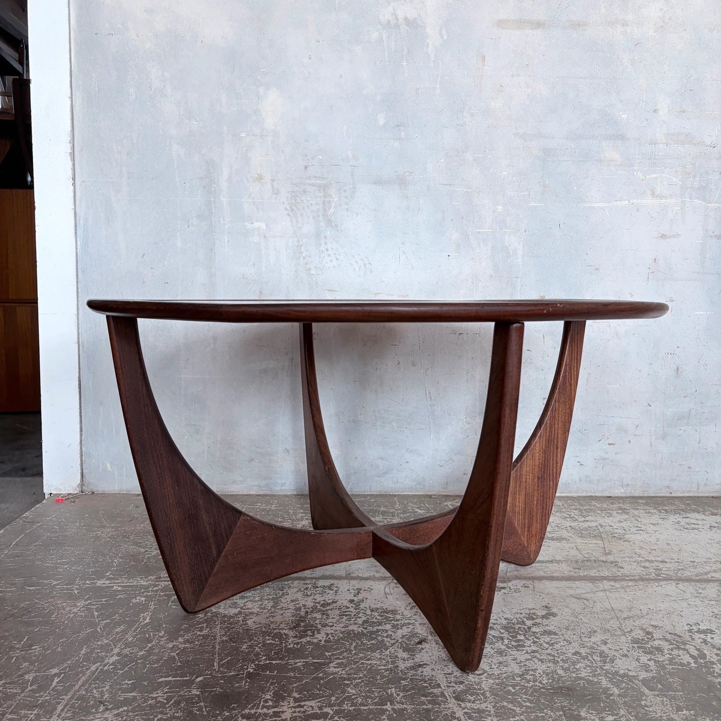 Vintage G Plan Astro Teak Coffee Table with Black Perspex Inset Top