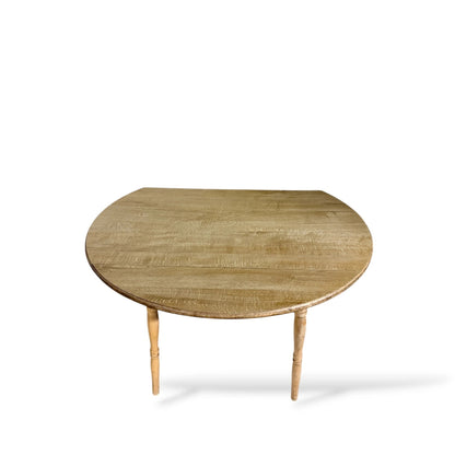 Vintage Pine-Effect Drop-Leaf Table – Compact Dinette Dining Table with Turned Legs