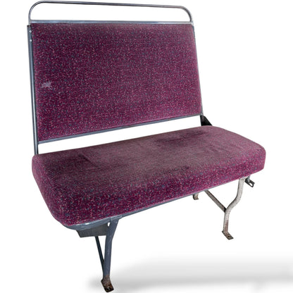 Vintage Purple Bus Seat – Industrial Mid-Century Bench