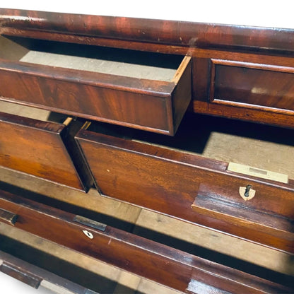 Antique Mahogany Chest – 19th Century Vintage Chest Drawers with Secret Compartment