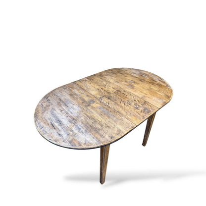 Rustic Distressed Extending Dining Table | Vintage Farmhouse Drop-Leaf Table