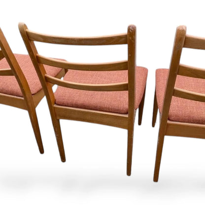 Set of 4 Mid-Century Beech Ladder Back Dining Chairs